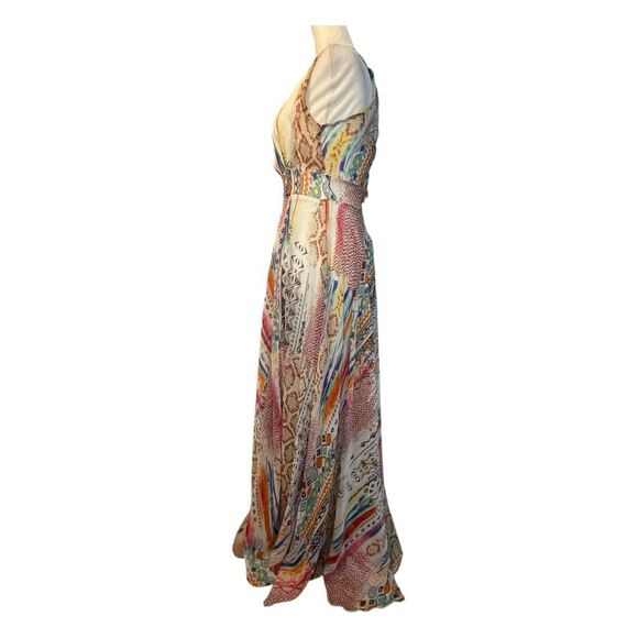 Spy Zone Exchange Mixed Print Flowy Chiffon Maxi Dress S - Picture 3 of 8
